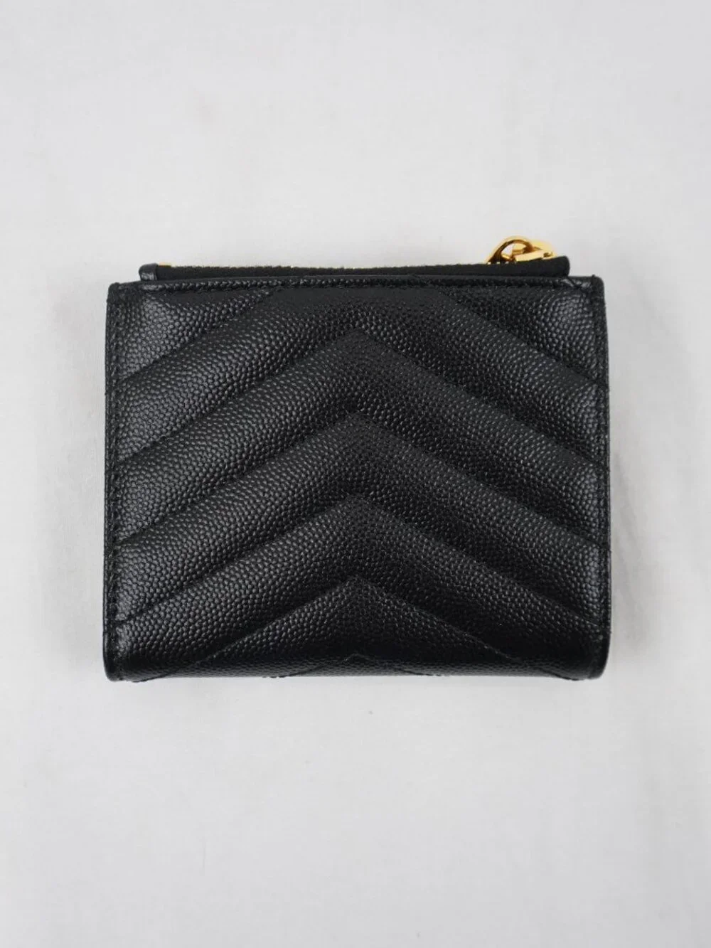 Saint Laurent Cassandre Matelasse Bi-Fold Wallet In Grain Black Leather - NWT - Picture 3 of 11